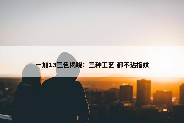 一加13三色揭晓：三种工艺 都不沾指纹