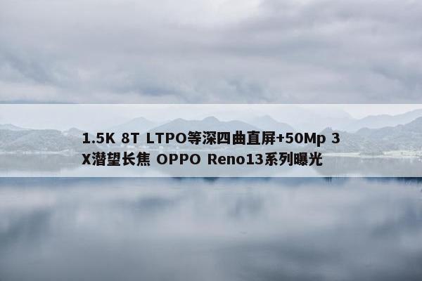 1.5K 8T LTPO等深四曲直屏+50Mp 3X潜望长焦 OPPO Reno13系列曝光