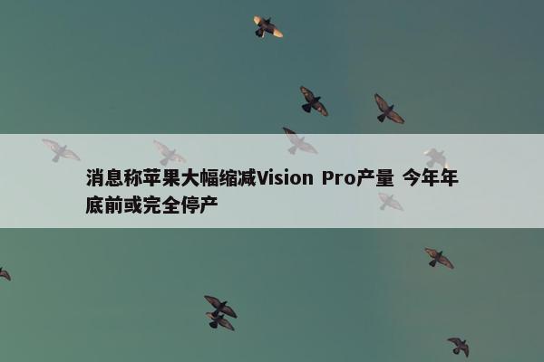 消息称苹果大幅缩减Vision Pro产量 今年年底前或完全停产