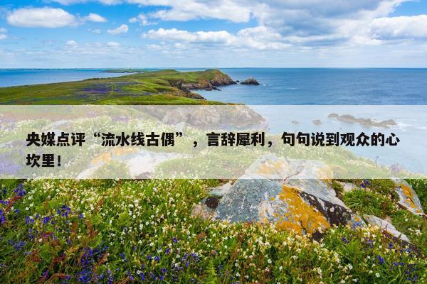 央媒点评“流水线古偶”，言辞犀利，句句说到观众的心坎里！