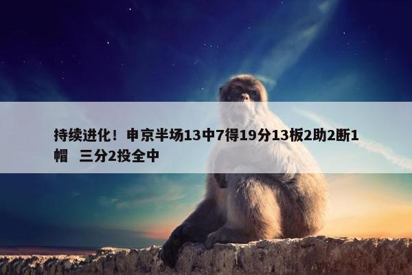 持续进化！申京半场13中7得19分13板2助2断1帽  三分2投全中