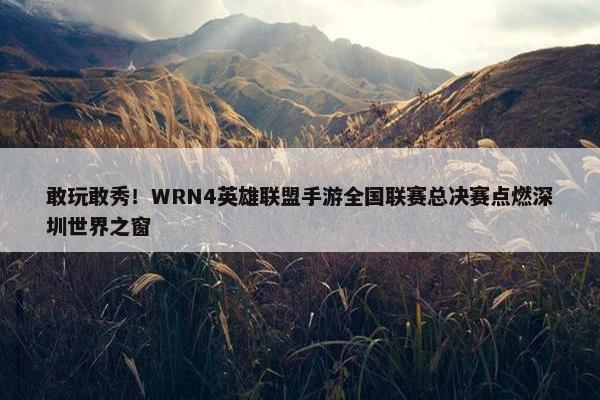 敢玩敢秀！WRN4英雄联盟手游全国联赛总决赛点燃深圳世界之窗