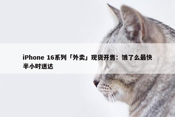 iPhone 16系列「外卖」现货开售：饿了么最快半小时送达