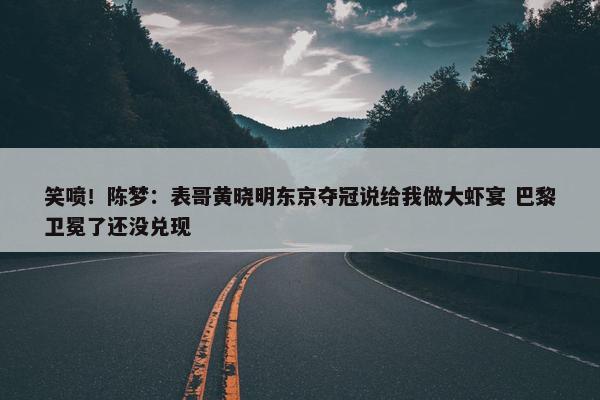 笑喷！陈梦：表哥黄晓明东京夺冠说给我做大虾宴 巴黎卫冕了还没兑现