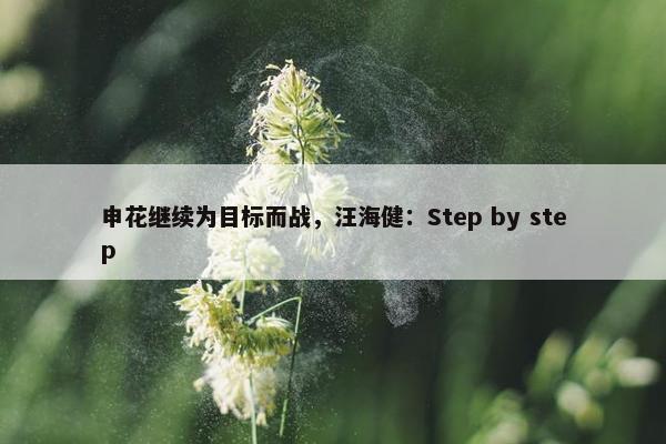 申花继续为目标而战，汪海健：Step by step