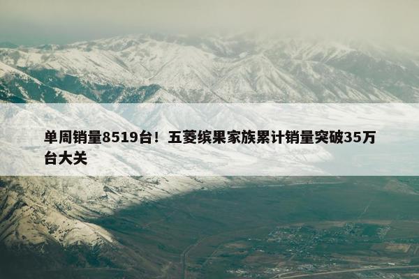 单周销量8519台！五菱缤果家族累计销量突破35万台大关