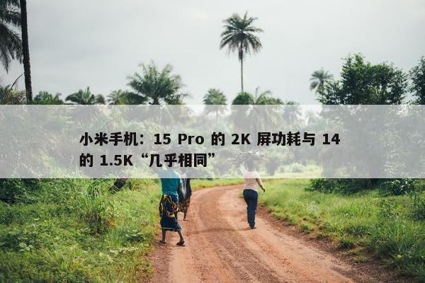 小米手机：15 Pro 的 2K 屏功耗与 14 的 1.5K“几乎相同”