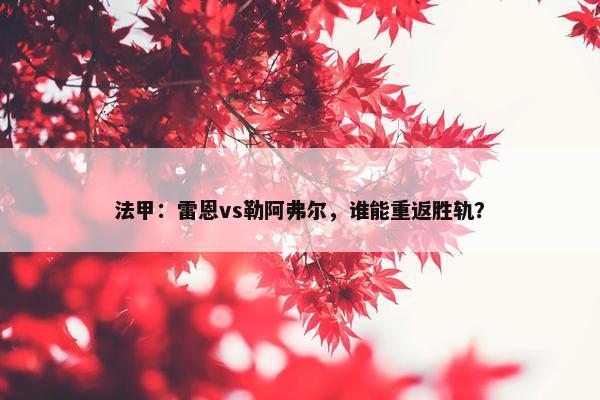 法甲：雷恩vs勒阿弗尔，谁能重返胜轨？