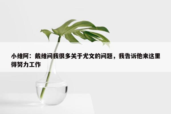 小维阿：戴维问我很多关于尤文的问题，我告诉他来这里得努力工作