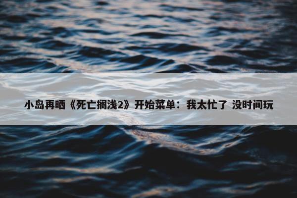 小岛再晒《死亡搁浅2》开始菜单：我太忙了 没时间玩