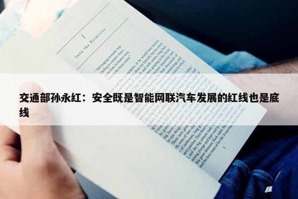 交通部孙永红：安全既是智能网联汽车发展的红线也是底线