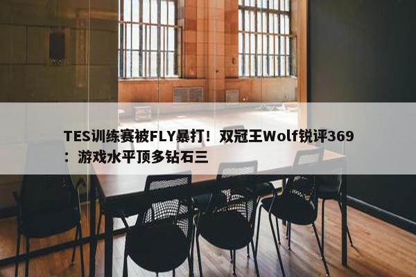 TES训练赛被FLY暴打！双冠王Wolf锐评369：游戏水平顶多钻石三