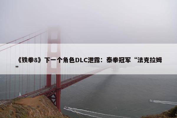 《铁拳8》下一个角色DLC泄露：泰拳冠军“法克拉姆”