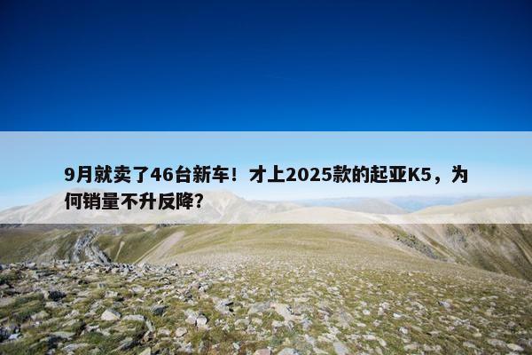 9月就卖了46台新车！才上2025款的起亚K5，为何销量不升反降？