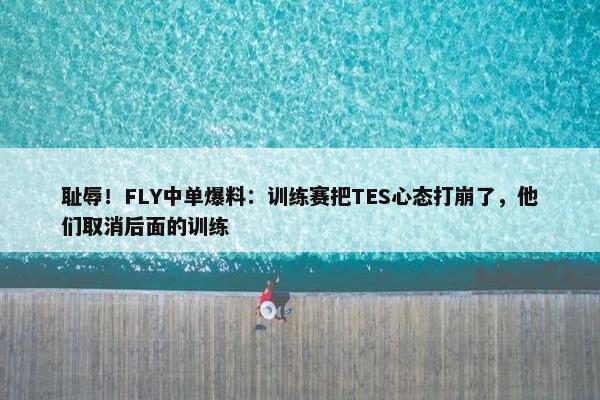 耻辱！FLY中单爆料：训练赛把TES心态打崩了，他们取消后面的训练