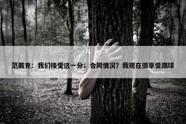 范戴克：我们接受这一分；合同情况？我现在很享受踢球