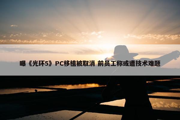 曝《光环5》PC移植被取消 前员工称或遭技术难题