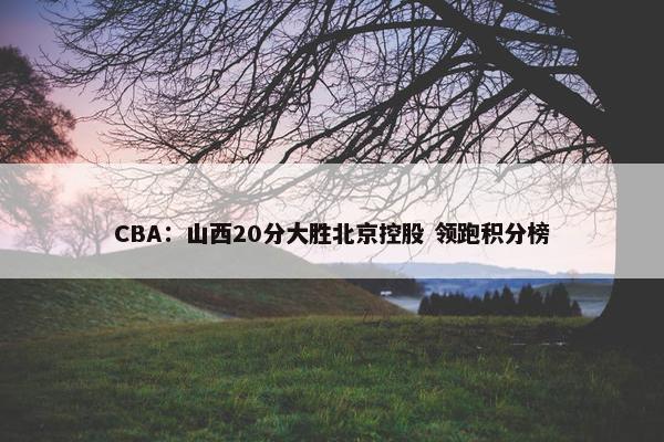 CBA：山西20分大胜北京控股 领跑积分榜