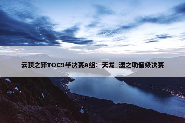 云顶之弈TOC9半决赛A组：天龙_潇之助晋级决赛