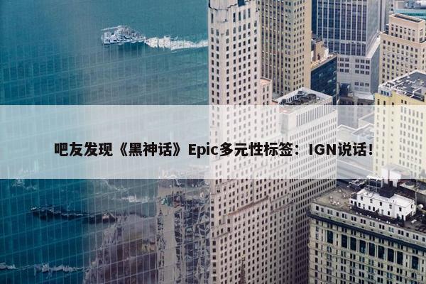 吧友发现《黑神话》Epic多元性标签：IGN说话！