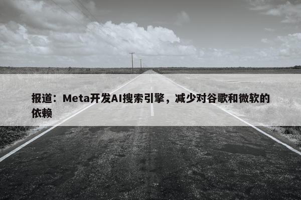 报道：Meta开发AI搜索引擎，减少对谷歌和微软的依赖