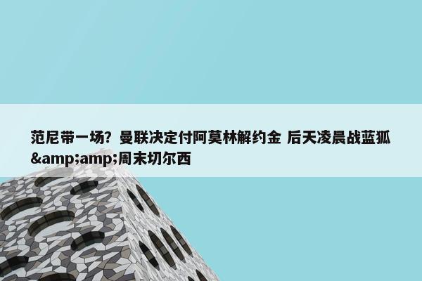 范尼带一场？曼联决定付阿莫林解约金 后天凌晨战蓝狐&amp;周末切尔西