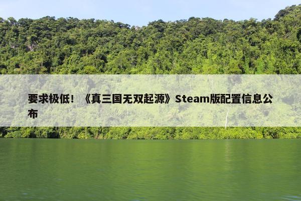 要求极低！《真三国无双起源》Steam版配置信息公布