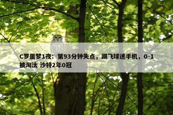 C罗噩梦1夜：第93分钟失点，踢飞球迷手机，0-1被淘汰 沙特2年0冠