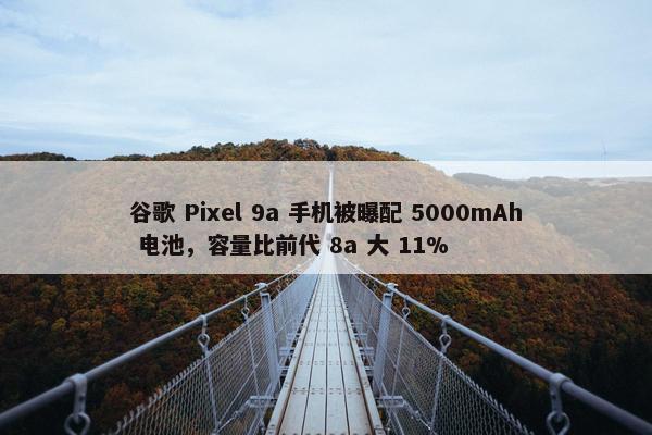 谷歌 Pixel 9a 手机被曝配 5000mAh 电池，容量比前代 8a 大 11%