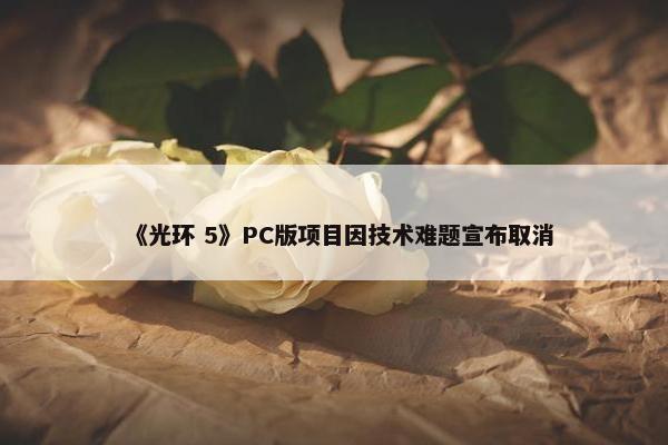 《光环 5》PC版项目因技术难题宣布取消