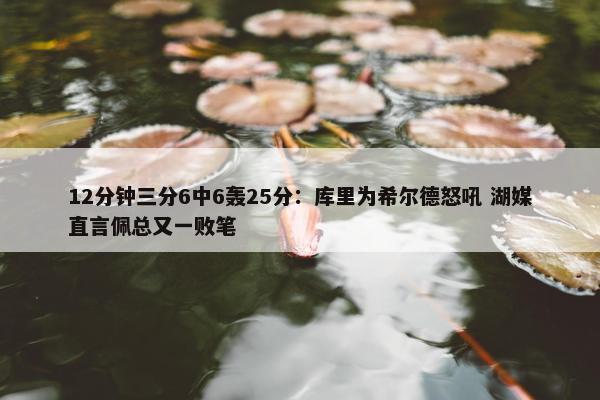 12分钟三分6中6轰25分：库里为希尔德怒吼 湖媒直言佩总又一败笔