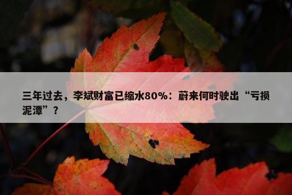 三年过去，李斌财富已缩水80%：蔚来何时驶出“亏损泥潭”？