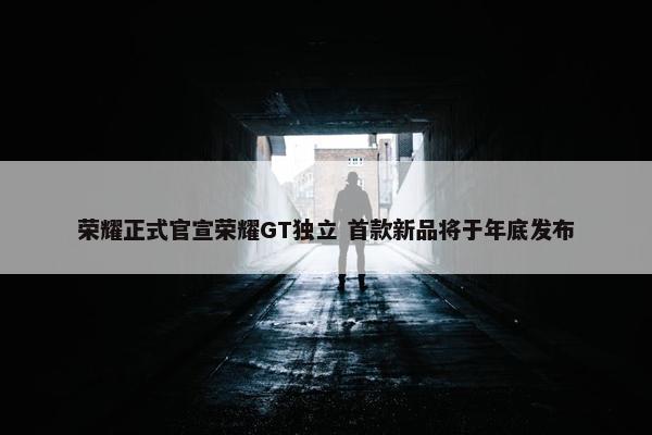 荣耀正式官宣荣耀GT独立 首款新品将于年底发布