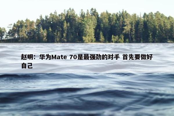 赵明：华为Mate 70是最强劲的对手 首先要做好自己