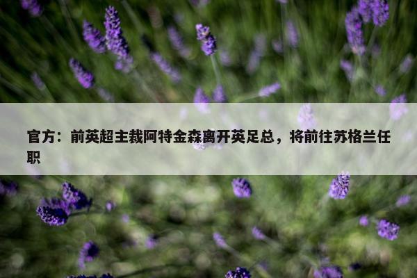 官方：前英超主裁阿特金森离开英足总，将前往苏格兰任职