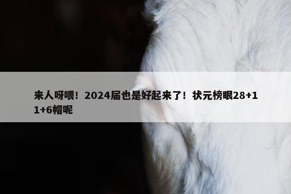 来人呀喂！2024届也是好起来了！状元榜眼28+11+6帽呢