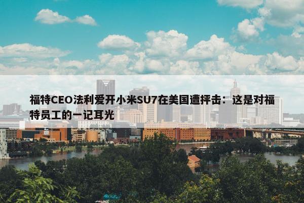 福特CEO法利爱开小米SU7在美国遭抨击：这是对福特员工的一记耳光