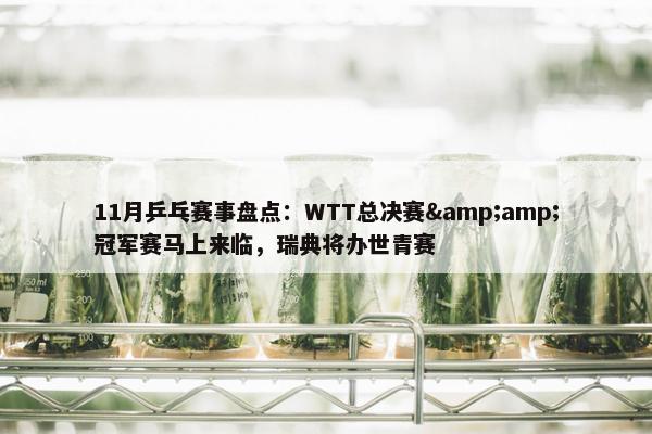 11月乒乓赛事盘点：WTT总决赛&amp;冠军赛马上来临，瑞典将办世青赛