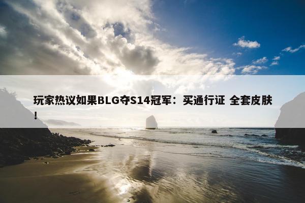 玩家热议如果BLG夺S14冠军：买通行证 全套皮肤！