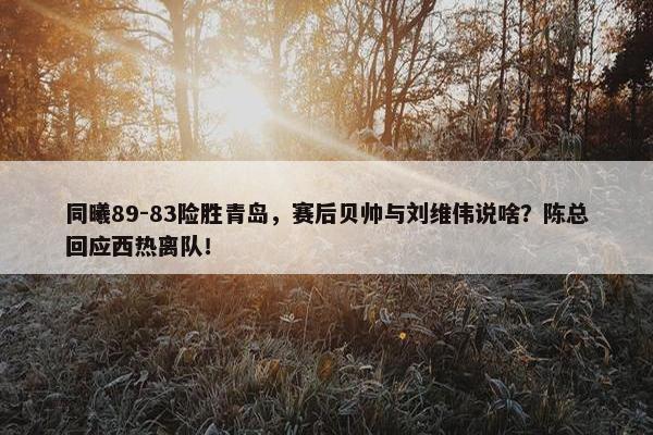 同曦89-83险胜青岛，赛后贝帅与刘维伟说啥？陈总回应西热离队！