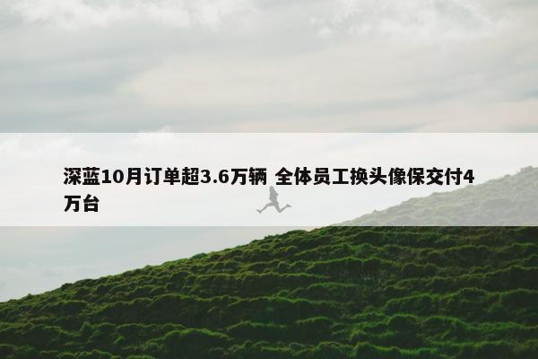 深蓝10月订单超3.6万辆 全体员工换头像保交付4万台