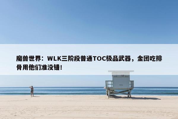 魔兽世界：WLK三阶段普通TOC极品武器，金团吃排骨用他们准没错！