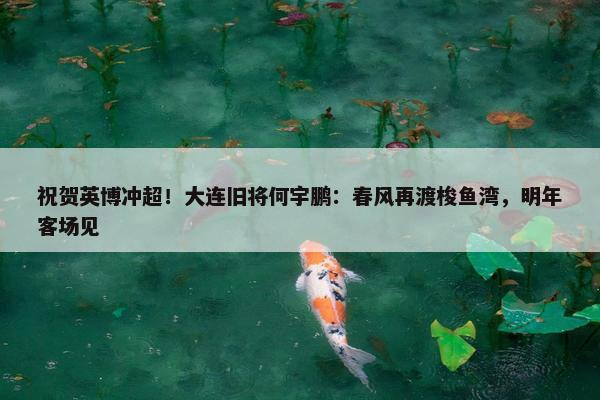 祝贺英博冲超！大连旧将何宇鹏：春风再渡梭鱼湾，明年客场见