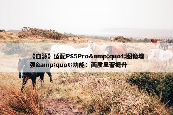 《血源》适配PS5Pro&quot;图像增强&quot;功能：画质显著提升