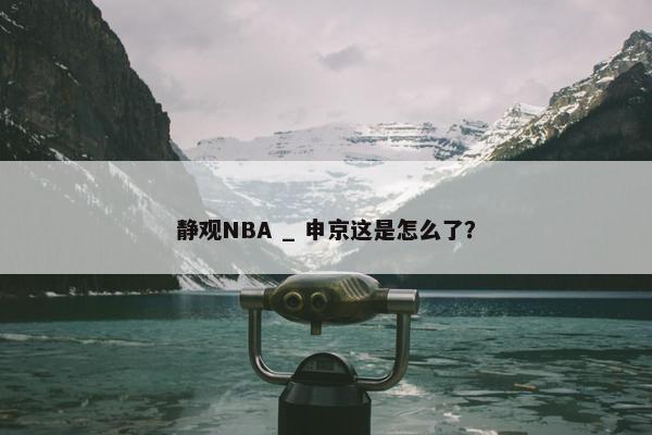 静观NBA _ 申京这是怎么了？