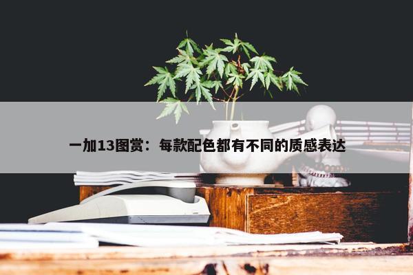 一加13图赏：每款配色都有不同的质感表达