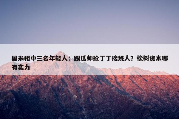 国米相中三名年轻人：跟瓜帅抢丁丁接班人？橡树资本哪有实力