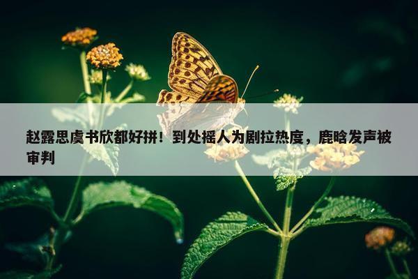 赵露思虞书欣都好拼！到处摇人为剧拉热度，鹿晗发声被审判