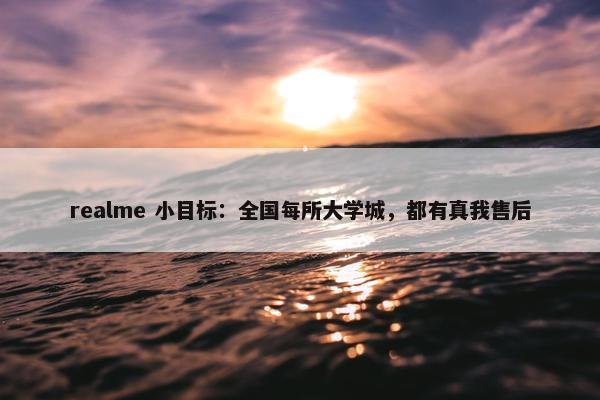 realme 小目标：全国每所大学城，都有真我售后