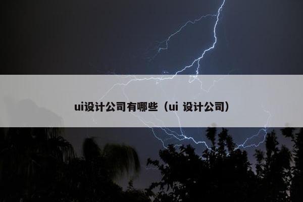 ui设计公司有哪些（ui 设计公司）